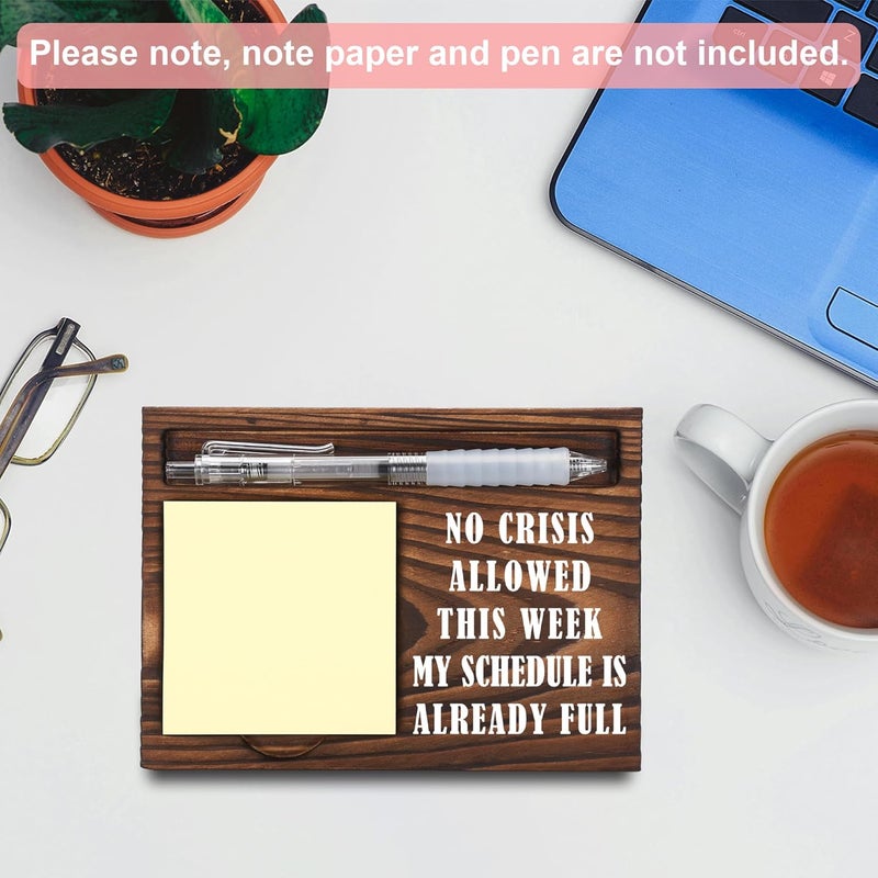 FTONENI Funny Boss Gifts, Funny Home Office Desk Decor Boss's Day Gifts, Sticky Note Holder, Post-it Note Dispenser for Desk, Wooden Post-it Note & Pen Holder 6.5" x 4.7" - FTA105 - Image 4